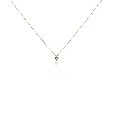 Collier Mon 1er Diamant Or Rose Diamant - Colliers Femme | Histoire d’Or