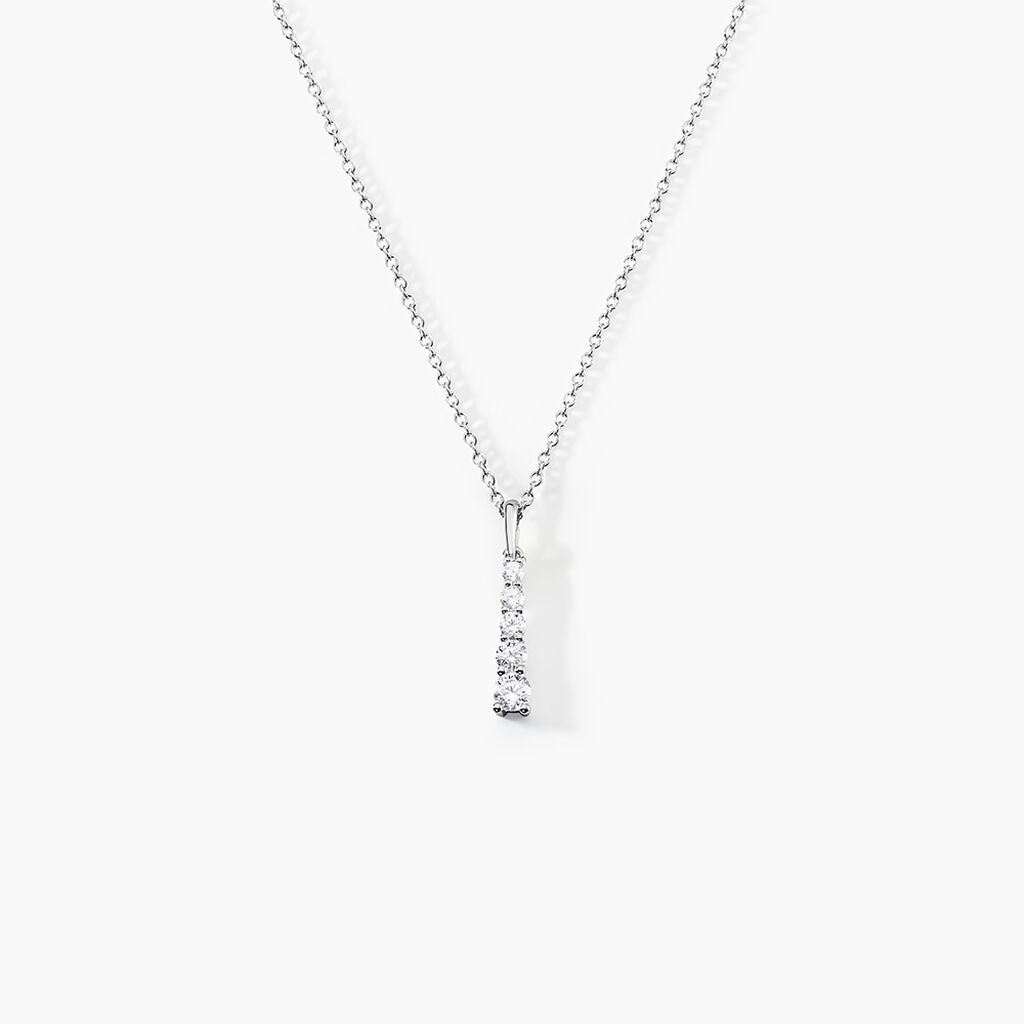 Collier Henriet Argent Blanc Oxyde De Zirconium - Colliers fantaisie Femme | Histoire d&rsquo;Or