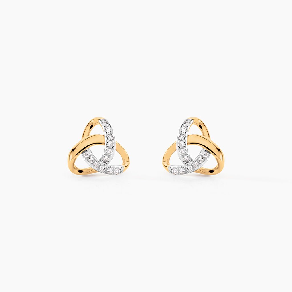 Boucles D'oreilles Puces Constellation Or Jaune Diamant - Clous d'oreilles Femme | Histoire d&rsquo;Or