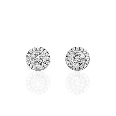 Boucles D'oreilles Puces Verane Argent Blanc Oxyde De Zirconium - Boucles d'oreilles fantaisie Femme | Histoire d&rsquo;Or