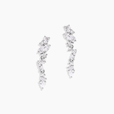Boucles D'Oreilles Pendantes Tapis Rouge Argent Blanc Oxyde De Zirconium