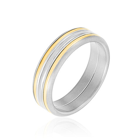 Bague Thelia Acier Bicolore - Bagues fantaisie Homme | Histoire d’Or