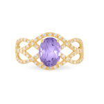 Bague Tina Or Jaune Amethyste Et Diamant - Bagues solitaires Femme | Histoire d&rsquo;Or