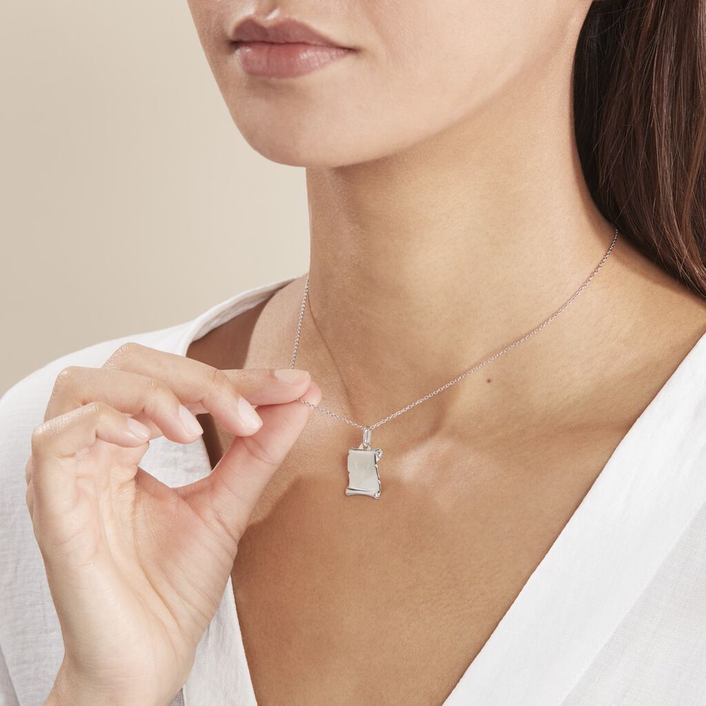 Pendentif Zodiaque Parchemin Argent Blanc - Pendentifs Zodiaque Famille | Histoire d’Or