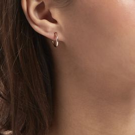 Créoles Flexibles Argent Rose - Boucles d'oreilles créoles Femme | Histoire d’Or