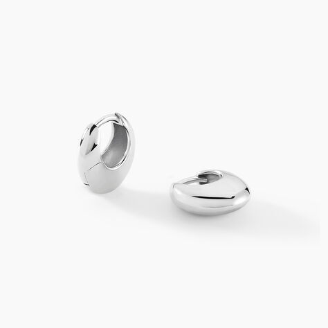 Créoles Two Argent Blanc - Boucles d'oreilles créoles Femme | Histoire d’Or