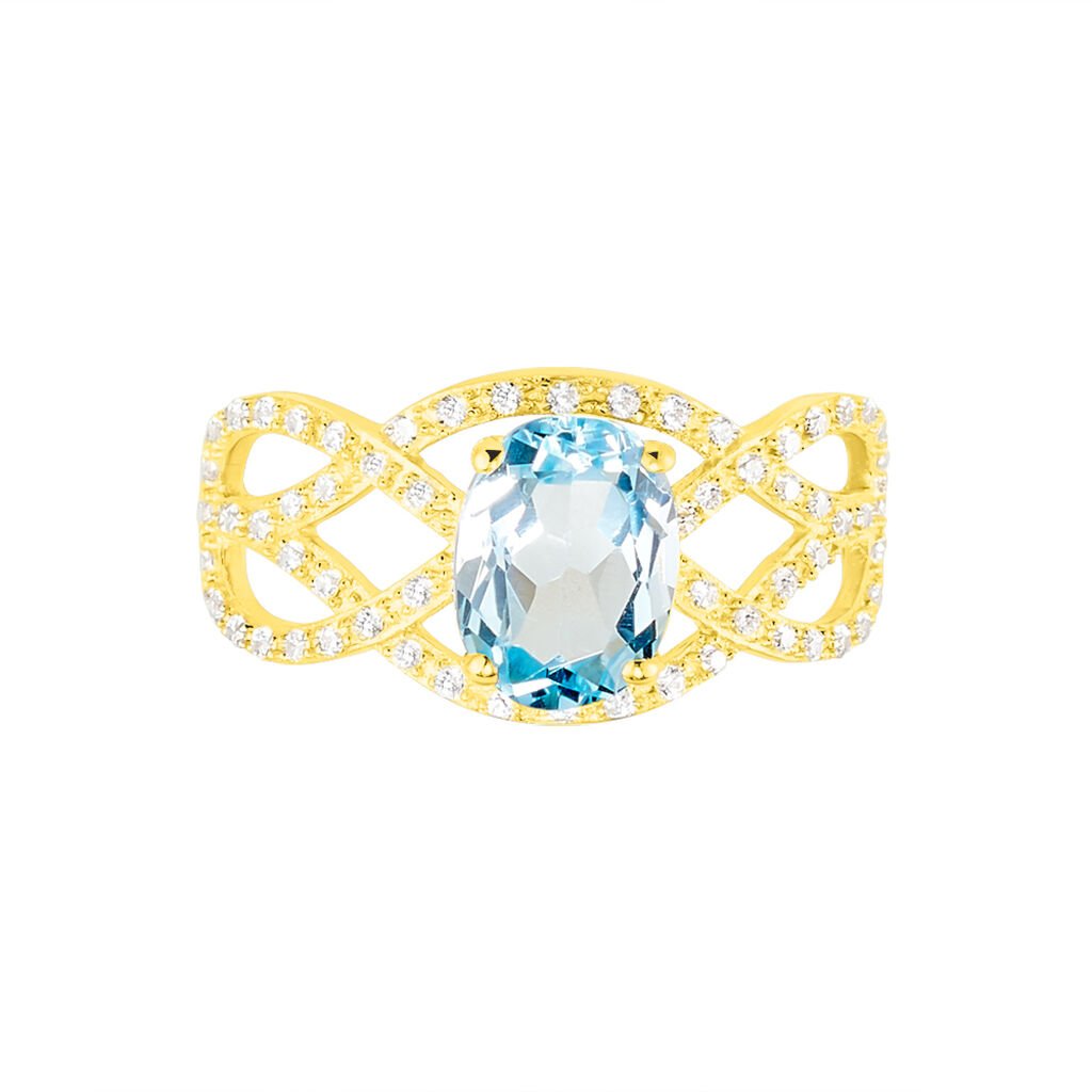 Bague Tina Or Jaune Topaze Et Oxyde De Zirconium - Bagues solitaires Femme | Histoire d’Or