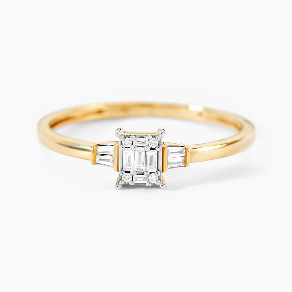 Bague 1986 Or Jaune Diamant - Bagues avec pierre Femme | Histoire d&rsquo;Or