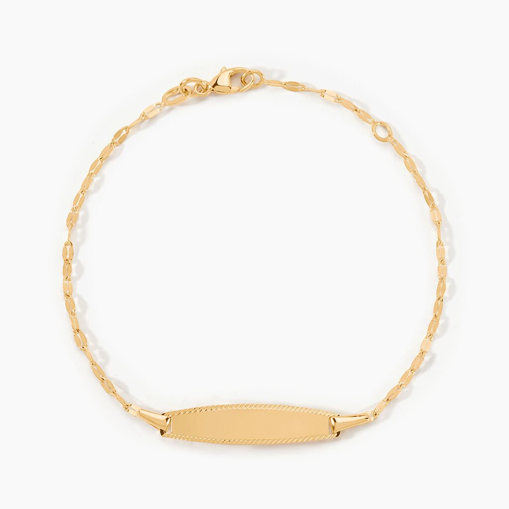Bracelet Identit&eacute; Eowyn Maille Fantaisie Or Jaune - Bracelets Communion Enfant | Histoire d&rsquo;Or