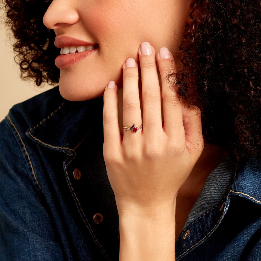 Bague Or Bicolore Rosmunda Rubis - Bagues solitaires Femme | Histoire d’Or
