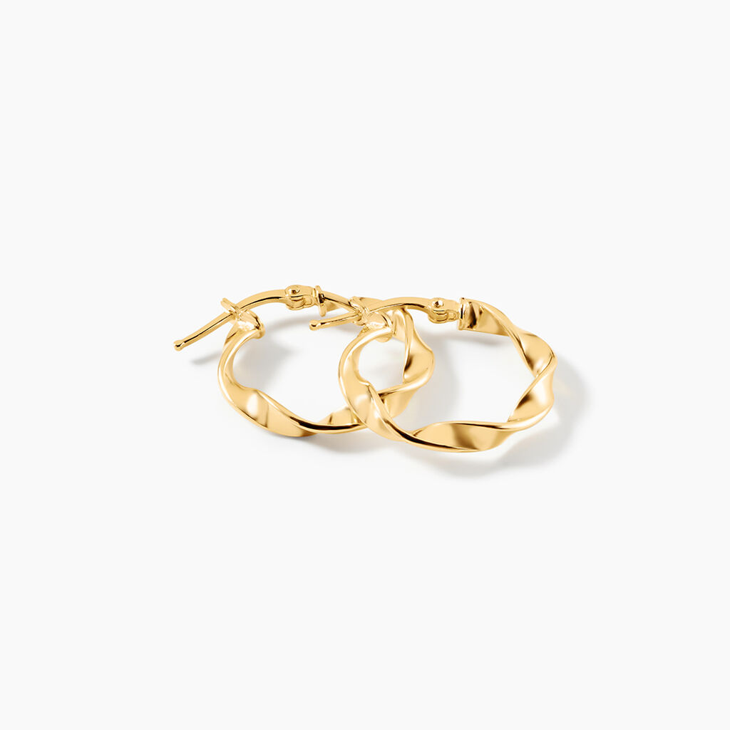 Cr&eacute;oles Falbala Argent Dor&eacute; A L'Or 750/1000 - Boucles d'oreilles cr&eacute;oles Femme | Histoire d&rsquo;Or