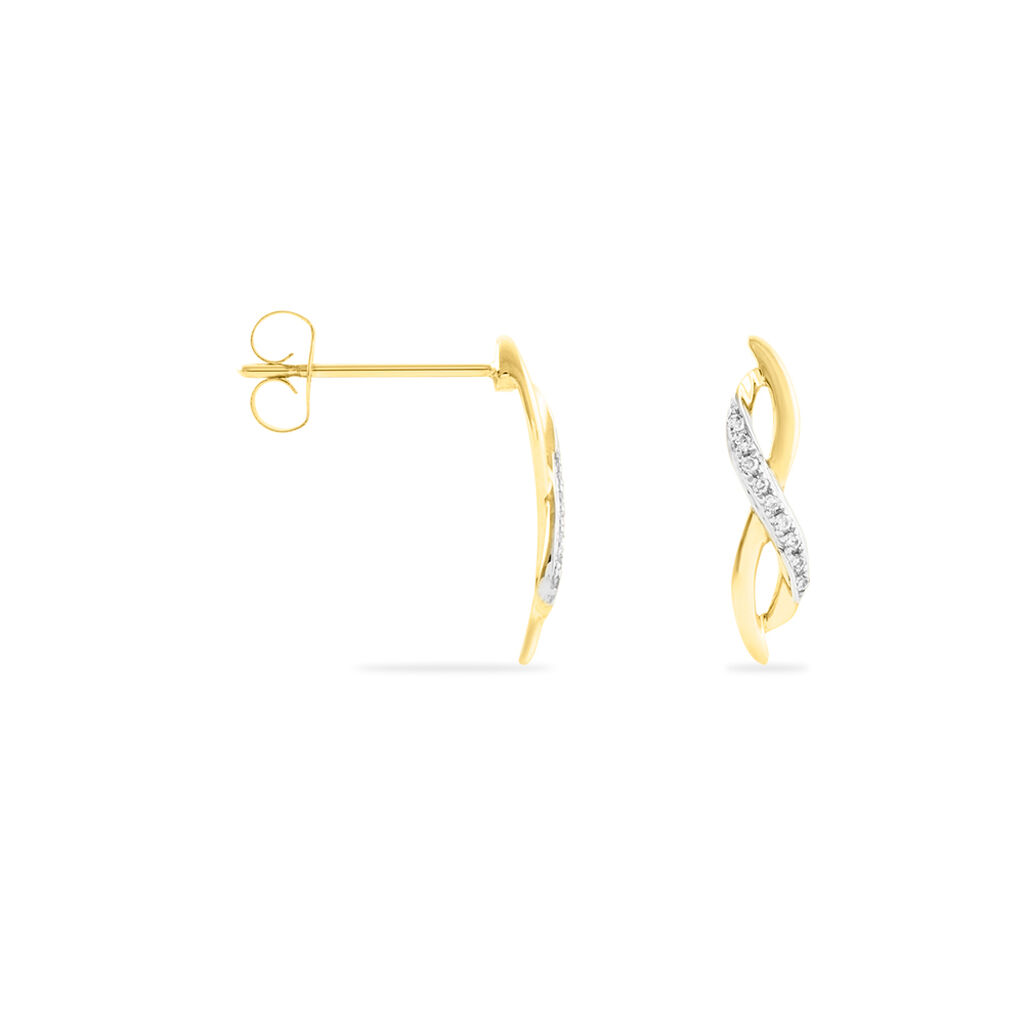 Boucles D'oreilles Puces Smina Or Jaune Diamant - Boucles d'oreilles pendantes Femme | Histoire d’Or
