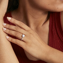 Bague Solitaire Terese Or Blanc Oxyde De Zirconium - Bagues solitaires Femme | Histoire d’Or