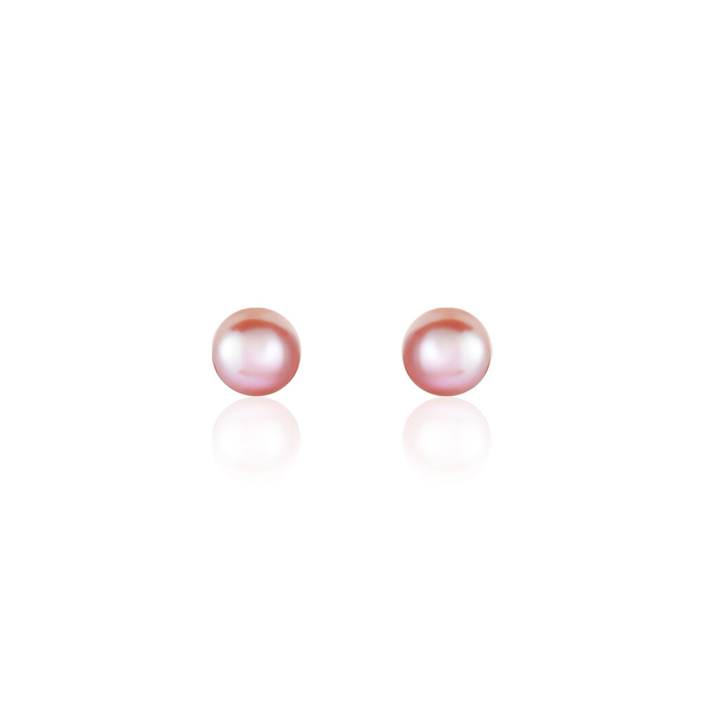 Boucles D'oreilles Puces Ursulina Or Jaune Perle De Culture - Clous d'oreilles Femme | Histoire d’Or
