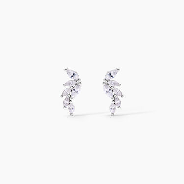 Boucles D'Oreilles Puces Tapis Rouge Argent Blanc Oxyde De Zirconium