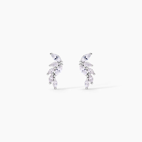 Boucles D'Oreilles Puces Tapis Rouge Argent Blanc Oxyde De Zirconium - Boucles d'oreilles fantaisie Femme | Histoire d&rsquo;Or