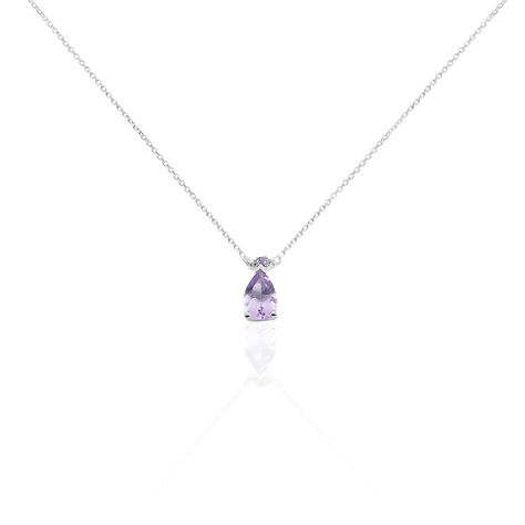 Collier Yrene Or Blanc Amethyste - Colliers Femme | Histoire d’Or
