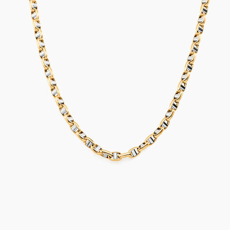 Collier Carlo Or Bicolore Maille Marine Ronde - Chaines Homme | Histoire d&rsquo;Or