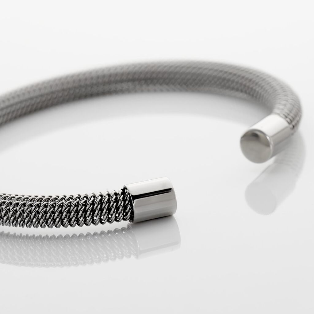 Bracelet Jonc Acier Blanc Sibil - Bracelets joncs Femme | Histoire d’Or