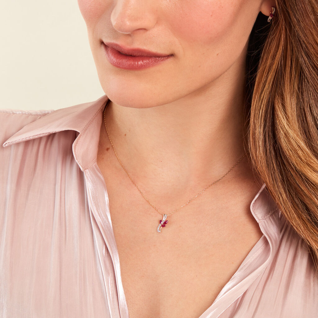 Collier Angie Or Jaune Rubis Diamant - Colliers Femme | Histoire d’Or