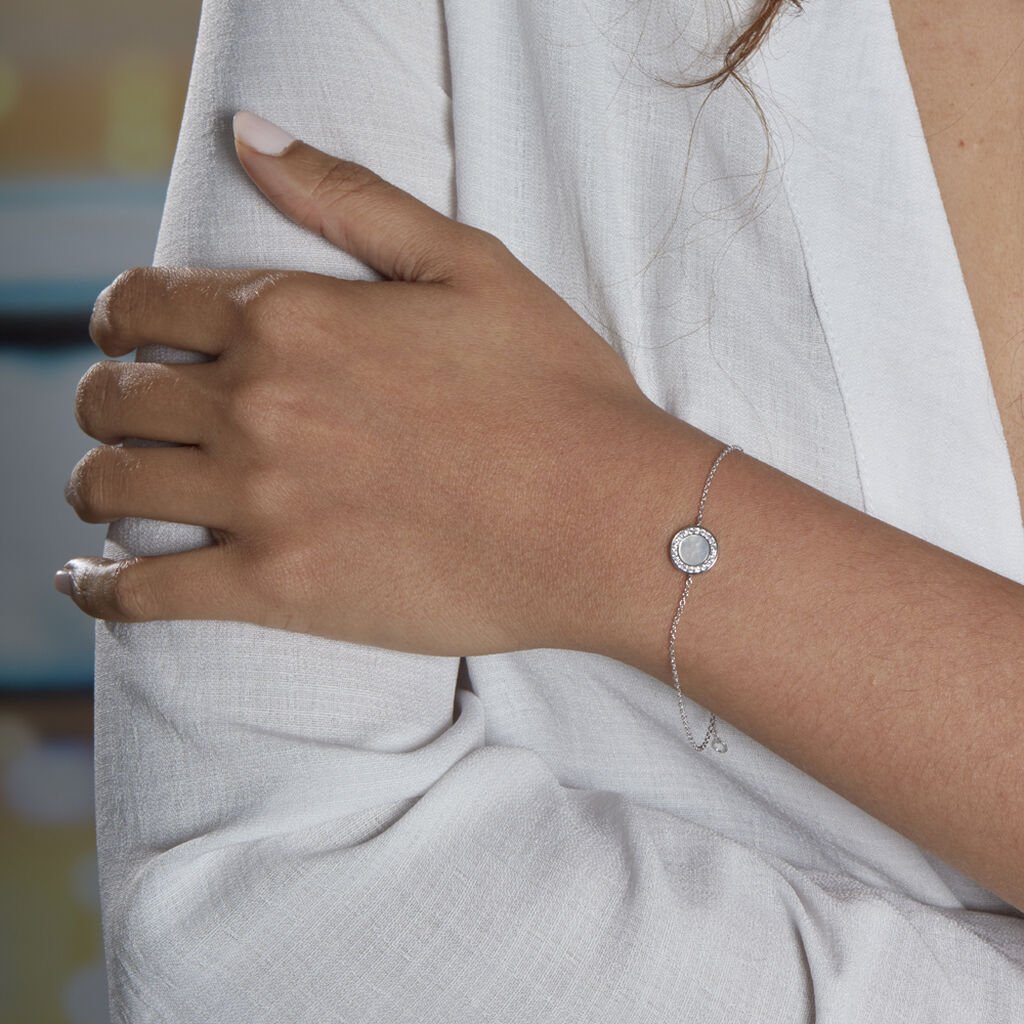 Bracelet Argent Blanc Nawala Nacre Oxyde De Zirconium - Bracelets Femme | Histoire d’Or
