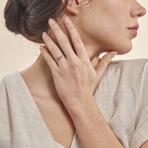 Bague Chloe Or Jaune Amethyste Et Oxyde De Zirconium - Bagues solitaires Femme | Histoire d’Or