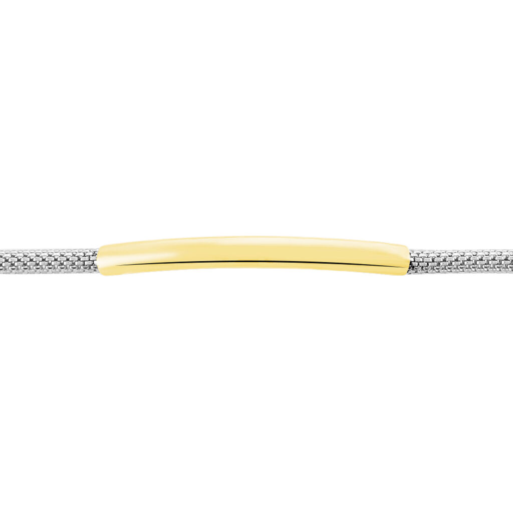 Bracelet Aedan Maille Popcorn Acier Bicolore - Bracelets fantaisie Femme | Histoire d’Or