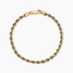 Bracelet Cordelia Maille Corde Et Venitienne Or Bicolore - Bracelets cha&icirc;ne Femme | Histoire d&rsquo;Or