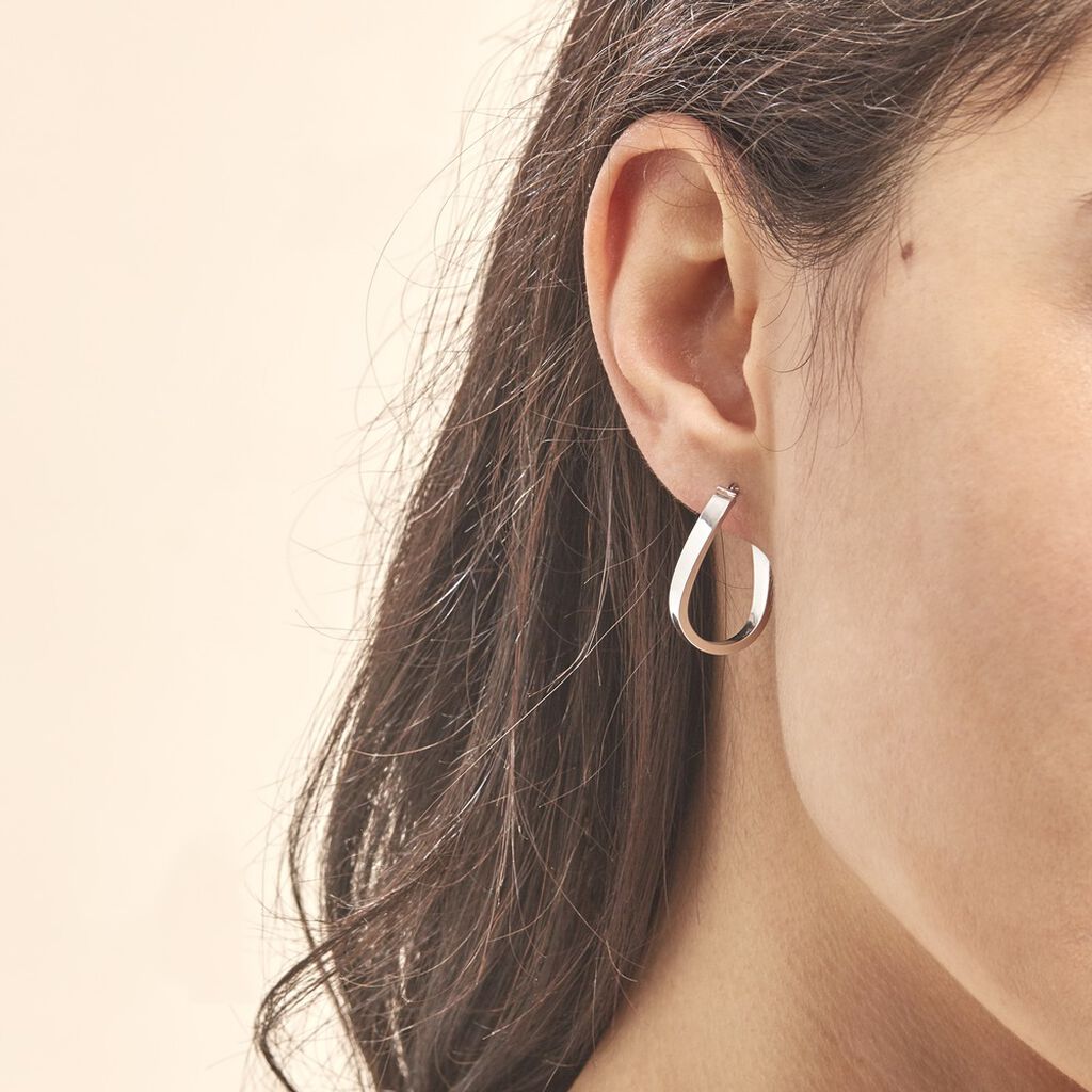 Créoles Silla Or Blanc - Boucles d'oreilles créoles Femme | Histoire d’Or