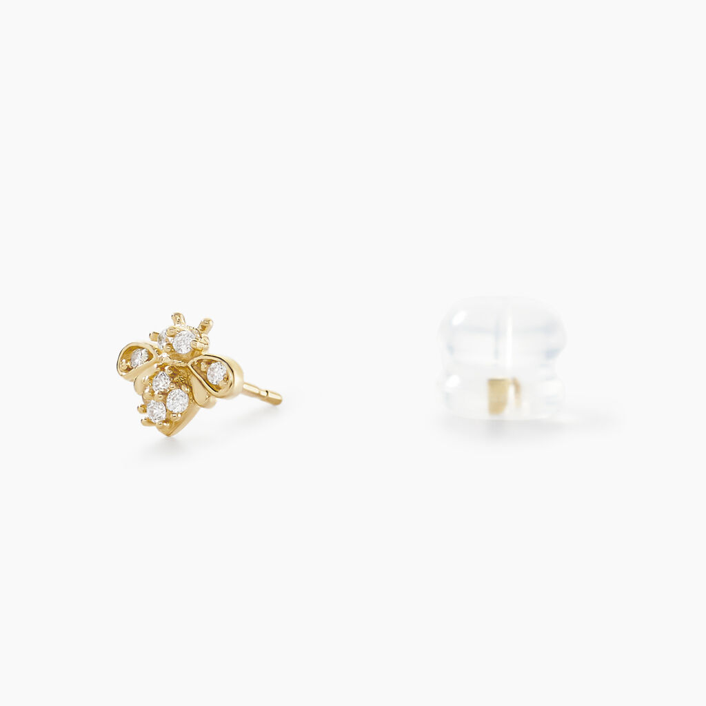 Boucles D'oreilles Puces Bettye Or Jaune Oxyde De Zirconium - Clous d'oreilles Enfant | Histoire d’Or