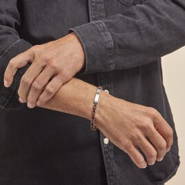 Bracelet Identité Acier Blanc Jorg - Bracelets fantaisie Homme | Histoire d’Or