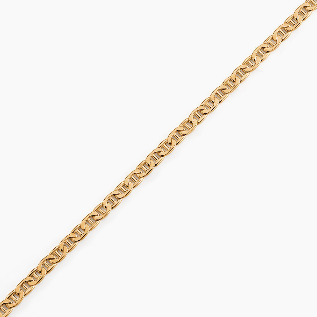 Bracelet Capucin Or Jaune Maille Marine Plate - Bracelets cha&icirc;ne Femme | Histoire d&rsquo;Or