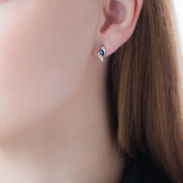 Boucles D'oreilles Puces Celestine Or Jaune Saphir Et Diamant - Clous d'oreilles Femme | Histoire d’Or