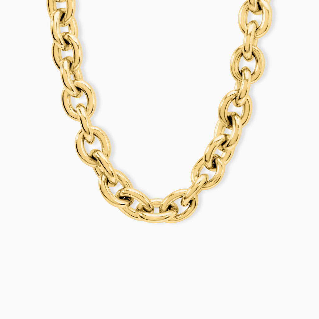 Collier Dafnie Acier Jaune - Bijoux sans pierre Femme | Histoire d&rsquo;Or
