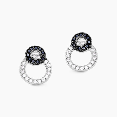 Boucles D'oreilles Puces Diana Argent Blanc Oxyde De Zirconium - Boucles d'oreilles fantaisie Femme | Histoire d&rsquo;Or