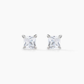 Boucles D'oreilles Puces Alys Argent Blanc Oxyde De Zirconium - Boucles d'oreilles fantaisie Femme | Histoire d’Or