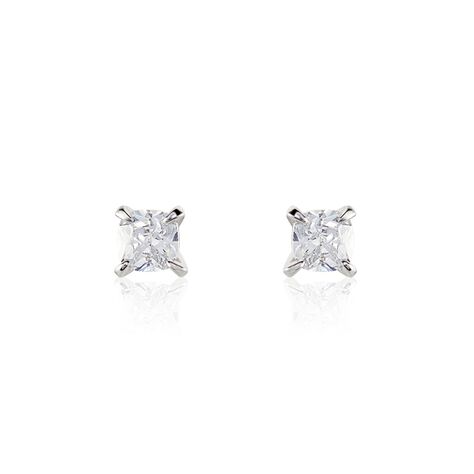 Boucles D'oreilles Puces Alys Argent Blanc Oxyde De Zirconium - Boucles d'oreilles fantaisie Femme | Histoire d’Or