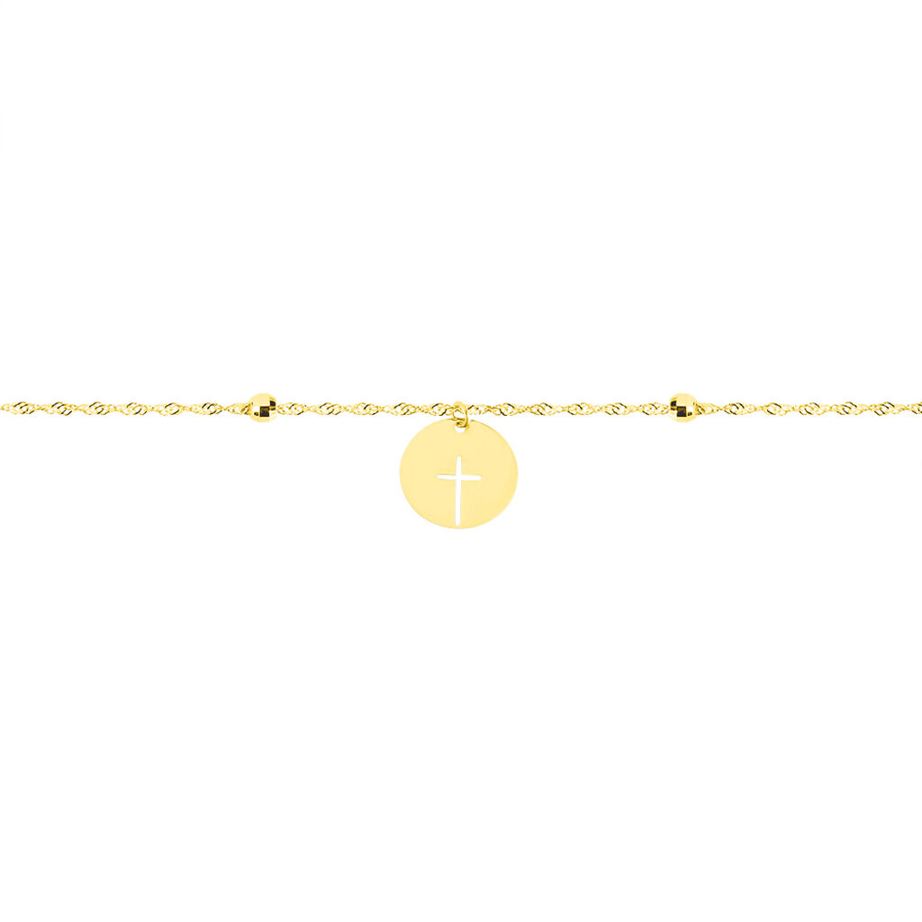Bracelet Cobeia Croix Maille Forçat Or Jaune - Bracelets Femme | Histoire d’Or