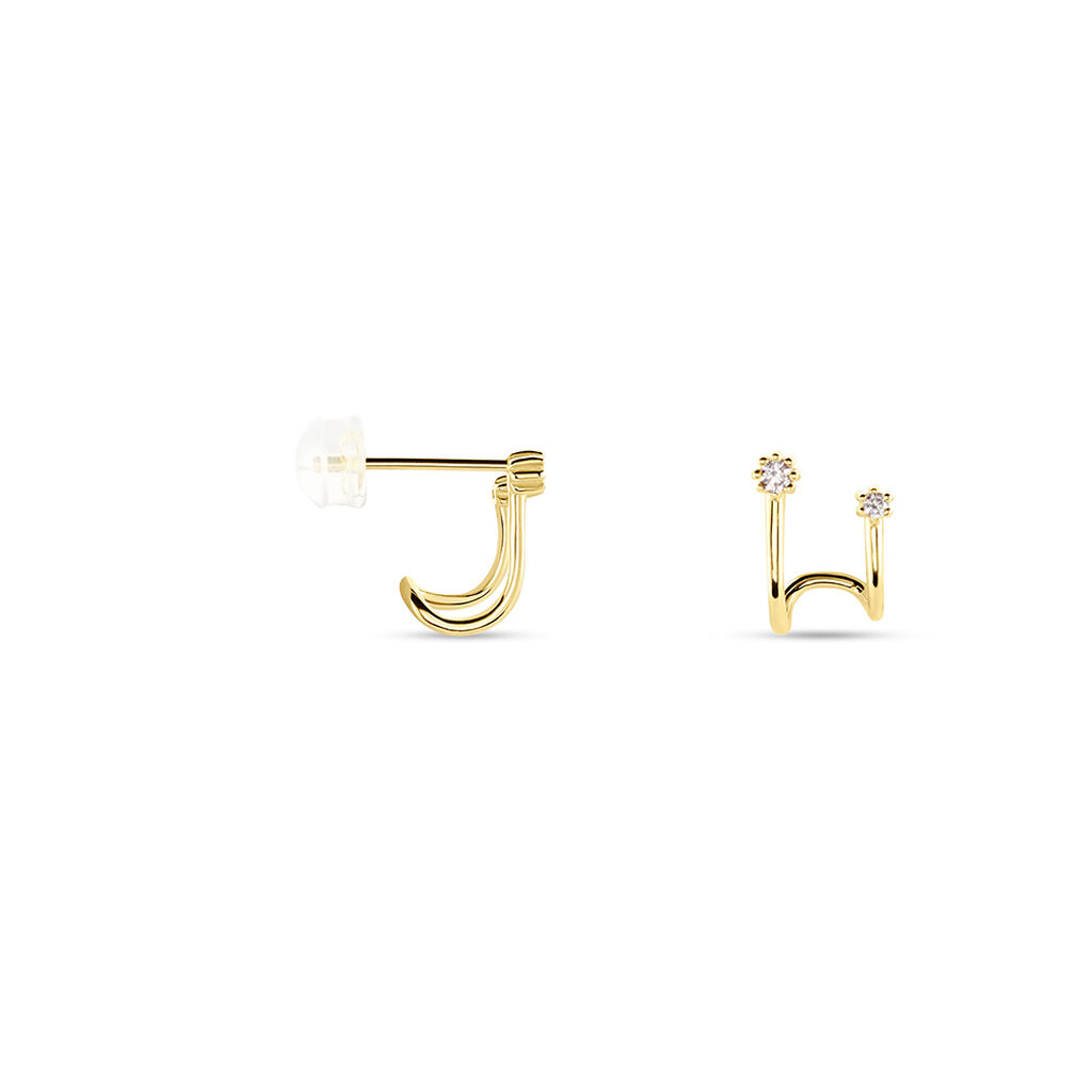 Créoles Or Jaune Cosmo Oxydes De Zirconium - Boucles d'oreilles créoles Femme | Histoire d’Or