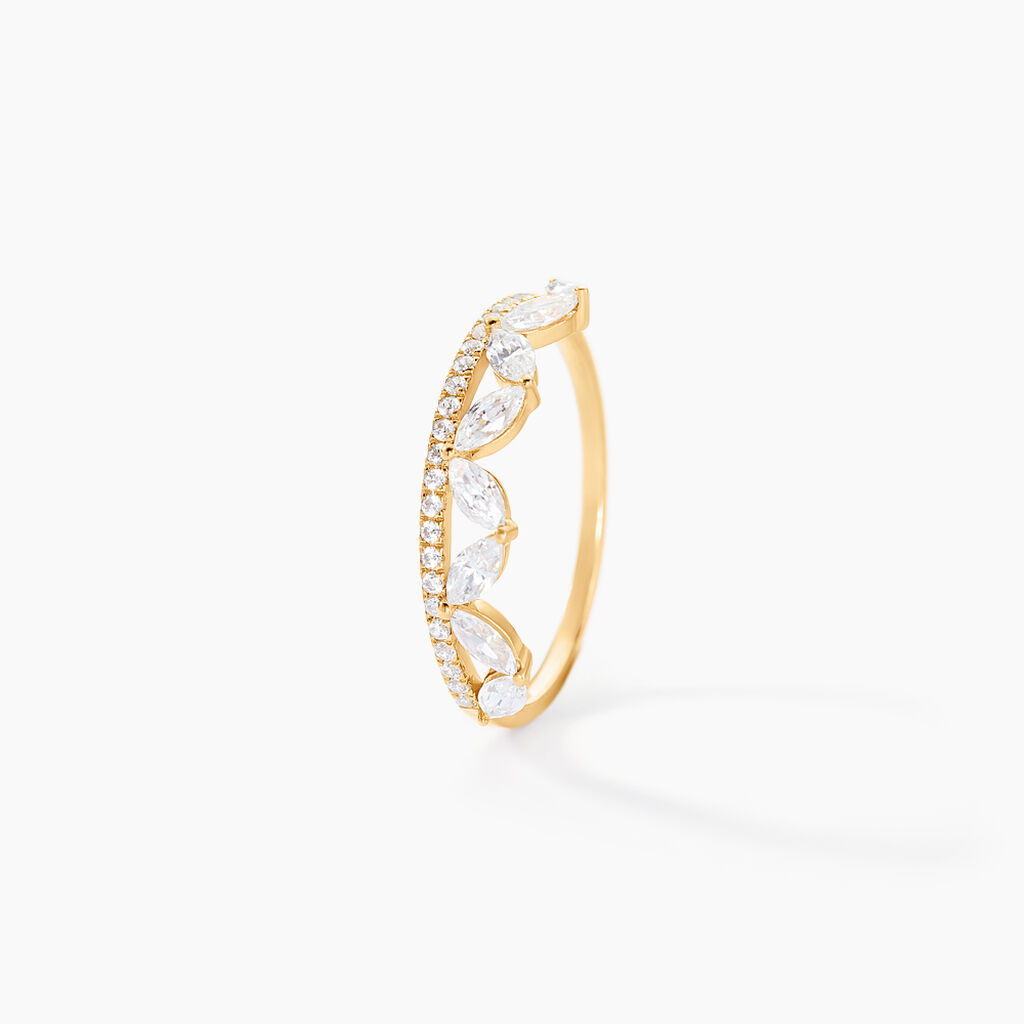 Bague Marquise Or Jaune Oxyde De Zirconium - Bagues avec pierre Femme | Histoire d’Or
