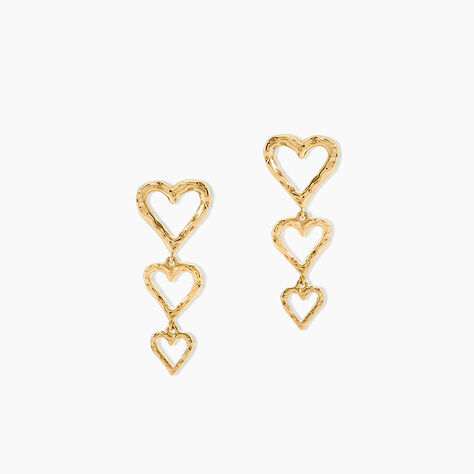 Boucles D'Oreilles Pendantes Osamu Argent Dor&eacute; A L'Or 750/1000 - Boucles d'oreilles pendantes Femme | Histoire d&rsquo;Or