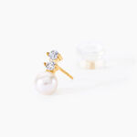 Boucles D'oreilles Pendantes Taima Or Jaune Perle De Culture - Boucles d'oreilles pendantes Femme | Histoire d&rsquo;Or