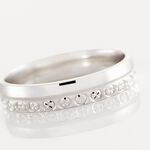 Alliance Veira Ruban Bomb&eacute; Or Blanc - Alliances Unisex | Histoire d&rsquo;Or