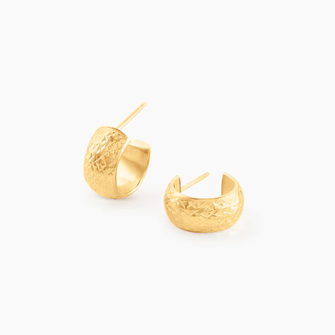 Créoles Shiny Or Jaune - Boucles d'oreilles créoles Femme | Histoire d’Or
