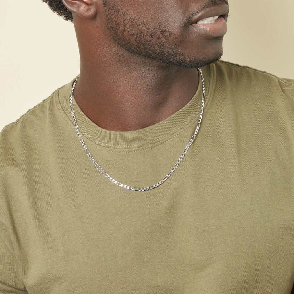Collier Vivian Argent Blanc - Chaines Homme | Histoire d’Or