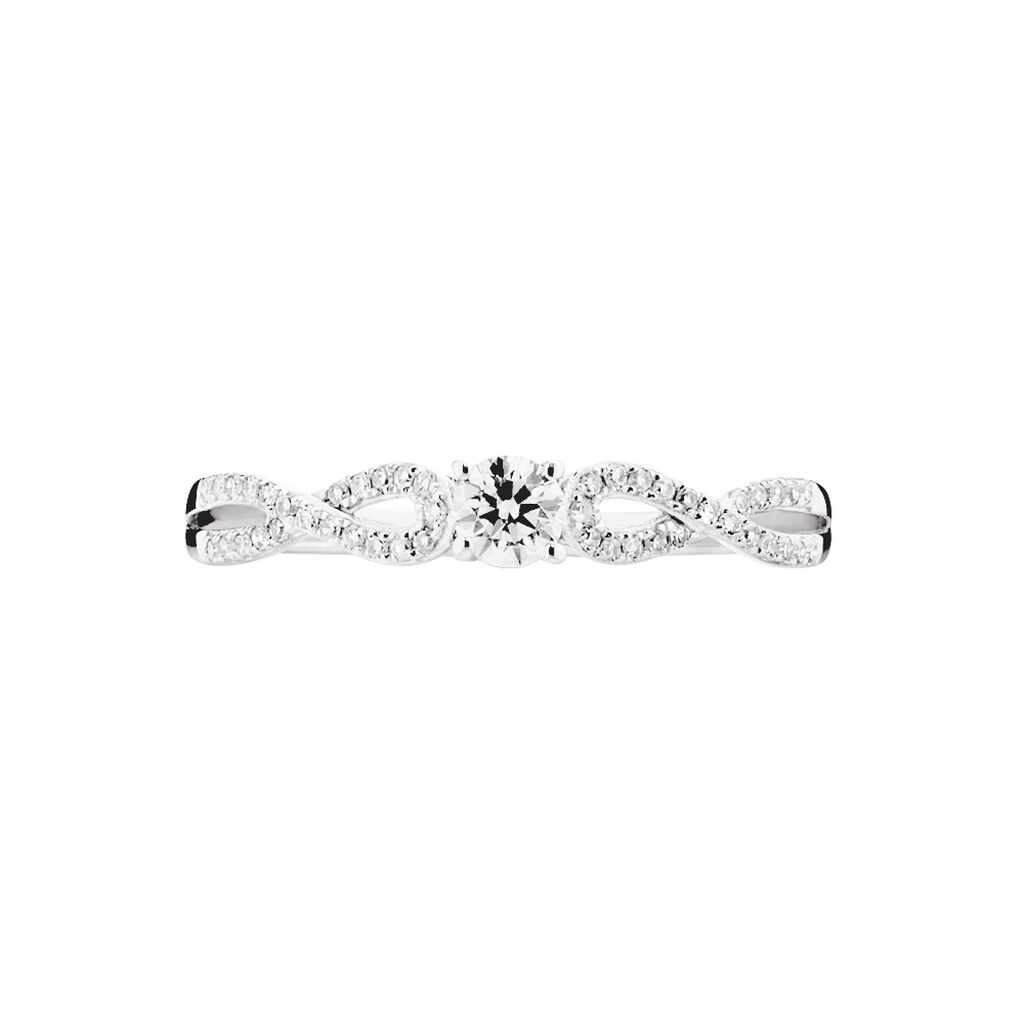 Bague Solitaire Livia Or Blanc Diamant - Bagues solitaires Femme | Histoire d’Or