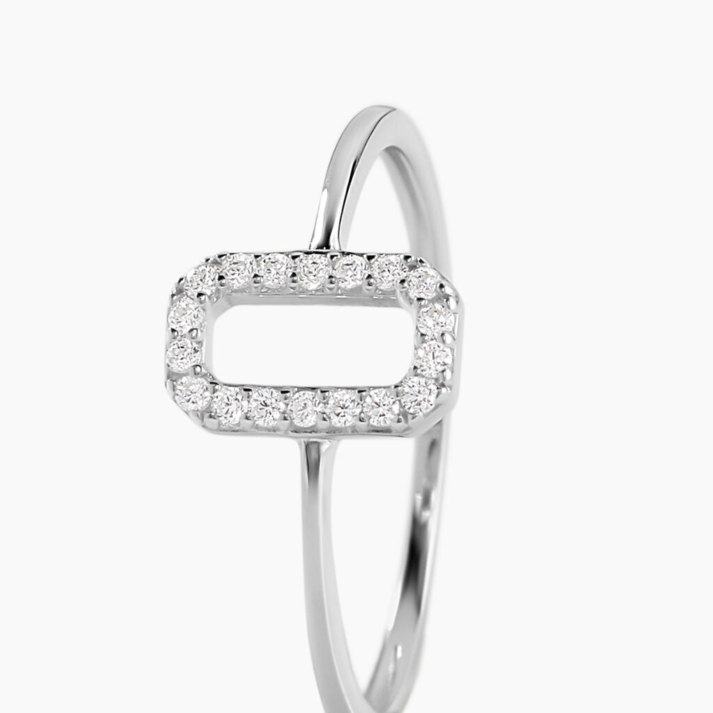 Bague Maurine Argent Blanc Oxyde De Zirconium - Bagues avec pierre Femme | Histoire d&rsquo;Or