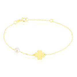 Bracelet Trefle Or Jaune Perle De Culture - Bracelets Enfant | Histoire d’Or
