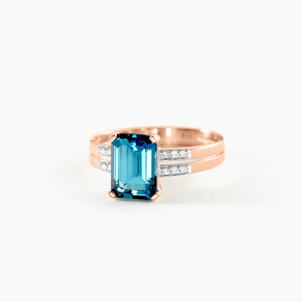 Bague Noee Or Rose Topaze Et Oxyde De Zirconium - Bagues solitaires Femme | Histoire d&rsquo;Or