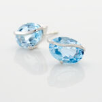 Boucles D'oreilles Puces Prudencia Or Blanc Topaze - Clous d'oreilles Femme | Histoire d&rsquo;Or